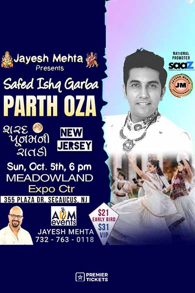 Safed Ishq Garba by Parth Oza 2025 in New Jersey Safed Ishq Garba by Parth Oza 2025 in New Jersey