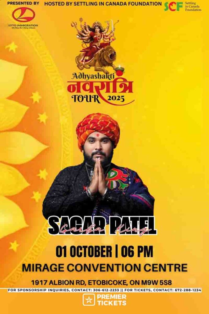 Sagar Patel Adhyashakti Navratri Garba 2025 in Mississauga (1st Oct)