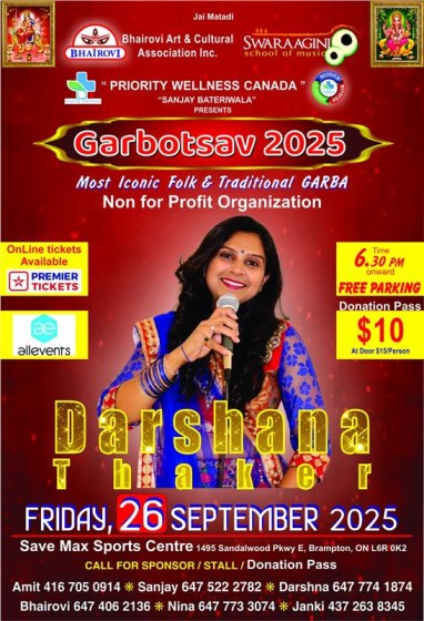 Garbotsav 2025 with Darshana Thaker in Brampton Garbotsav 2025 with Darshana Thaker in Brampton