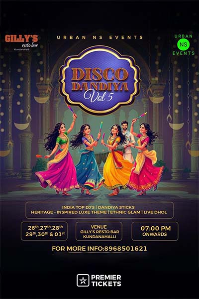 Disco Dandiya Vol 5 Navratri at Gilly’s Restobar Kundanhali