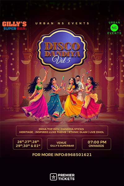 Disco Dandiya Vol 5 Navratri 2025 – Gillys Super Bar Electronic City