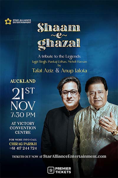 Shaam E Ghazal – A Tribute to The Legends By Talat Aziz & Anup Jalota – Auckland