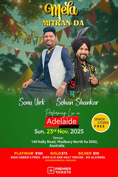 Mela Mitrn Da Live show in Adelaide - 2025
