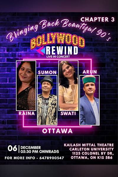 BOLLYWOOD REWIND – BACK TO THE 90’S – OTTAWA 2025 BOLLYWOOD REWIND – BACK TO THE 90’S – OTTAWA 2025