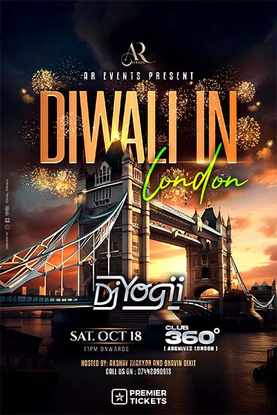 MASSIVE DIWALI VIBES Ft. DJ YOGII by AR EVENTS - LONDON