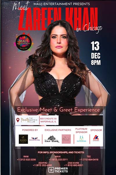 Meet Zareen Khan Live in Chicago 2025