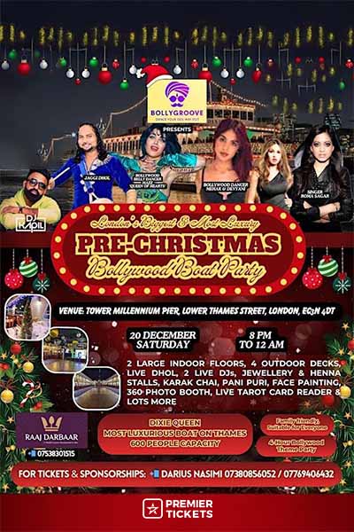 LONDON'S BIGGEST & MOST LUXURY PRE-CHRISTMAS BOLLYWOOD BOAT PARTY 2025