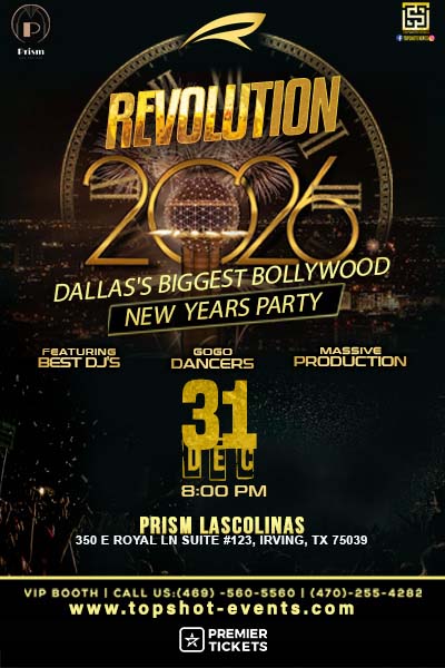REVOLUTION : DALLAS'S BIGGEST BOLLYWOOD NYE 2026