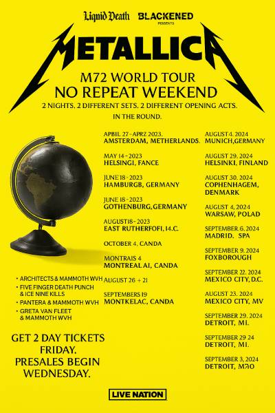 Metallica: M72 World Tour 2026