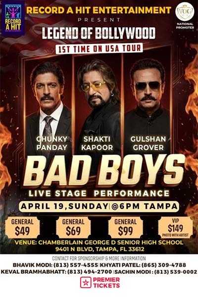 Bad Boys (Chunky Pandey, Shakti Kapoor, Gulshan Grover) Live in Tampa – 2026