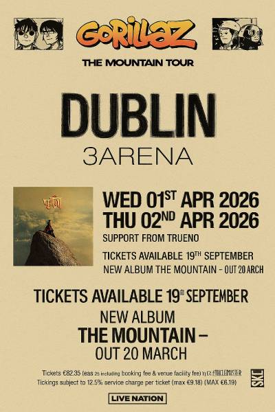 Gorillaz - the Mountain Tour 1 Apr 2026